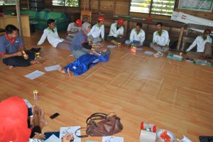 pada saat Fasilitator menjelaskan PP pada korban tenggelam