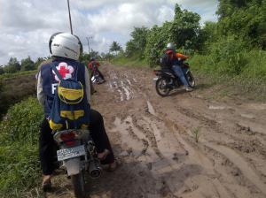 perjalanan menuju Pulau Kupang menggunakan transportasi darat